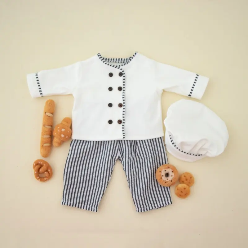 Baby Chef with Bread Decor Set - Newborn Photography Costume - Image 2